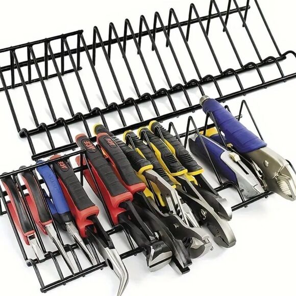 Set of 2 Black Pliers Storage Rack, Alloy Steel Pliers Holder With 15 Slots - Picture 1 of 6